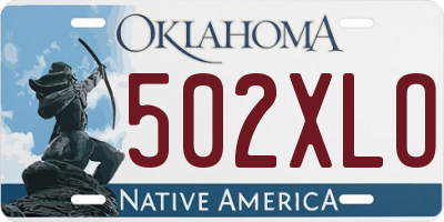 OK license plate 502XLO