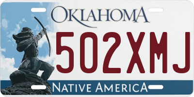 OK license plate 502XMJ