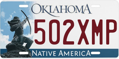 OK license plate 502XMP
