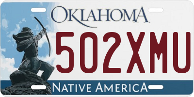 OK license plate 502XMU