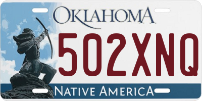OK license plate 502XNQ