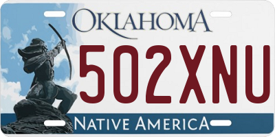 OK license plate 502XNU