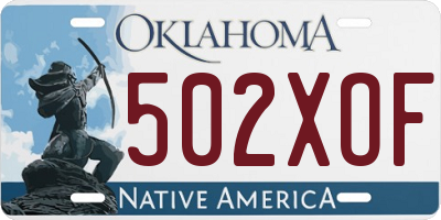OK license plate 502XOF