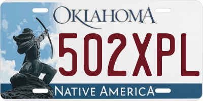 OK license plate 502XPL