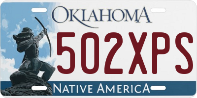 OK license plate 502XPS