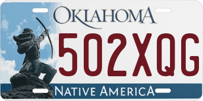 OK license plate 502XQG