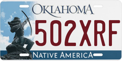 OK license plate 502XRF