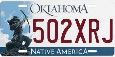 OK license plate 502XRJ