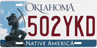 OK license plate 502YKD