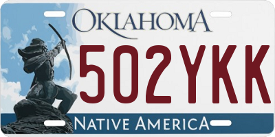 OK license plate 502YKK