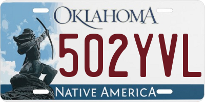 OK license plate 502YVL