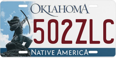 OK license plate 502ZLC