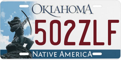 OK license plate 502ZLF