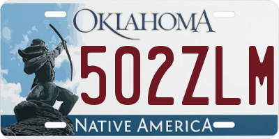 OK license plate 502ZLM