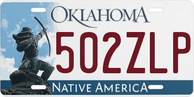 OK license plate 502ZLP