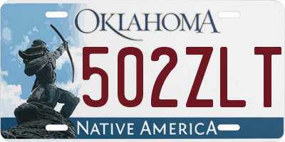 OK license plate 502ZLT