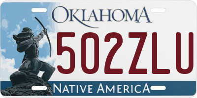 OK license plate 502ZLU