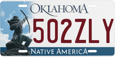 OK license plate 502ZLY