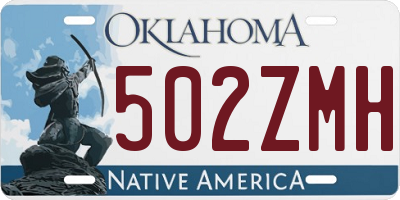 OK license plate 502ZMH