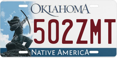 OK license plate 502ZMT