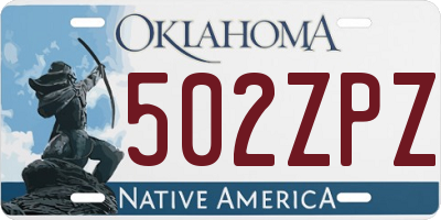 OK license plate 502ZPZ