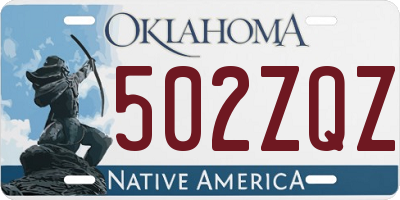 OK license plate 502ZQZ