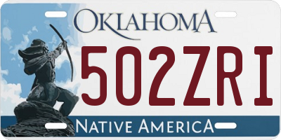 OK license plate 502ZRI