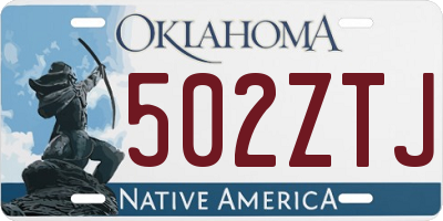 OK license plate 502ZTJ