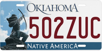 OK license plate 502ZUC