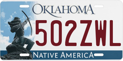 OK license plate 502ZWL