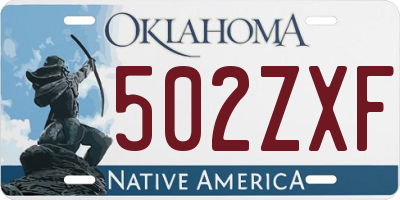 OK license plate 502ZXF