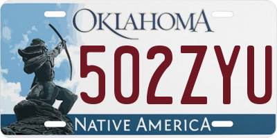 OK license plate 502ZYU