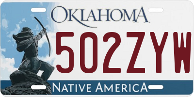 OK license plate 502ZYW