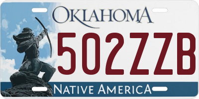 OK license plate 502ZZB