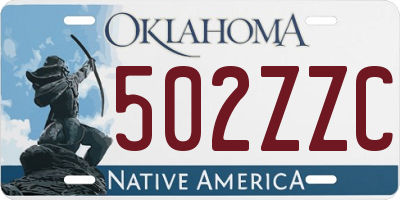 OK license plate 502ZZC