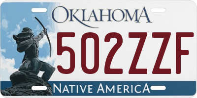 OK license plate 502ZZF