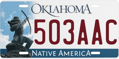 OK license plate 503AAC