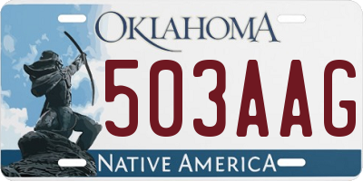 OK license plate 503AAG