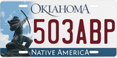 OK license plate 503ABP