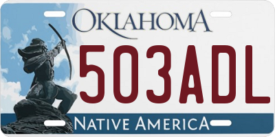 OK license plate 503ADL