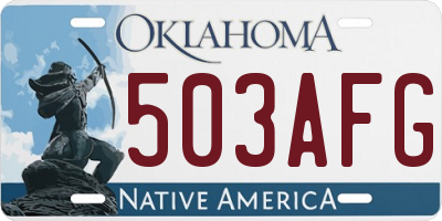 OK license plate 503AFG