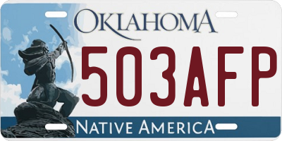 OK license plate 503AFP