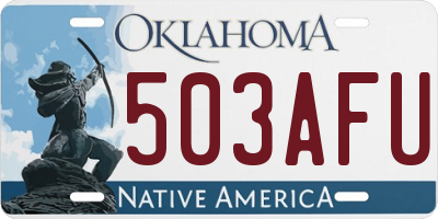 OK license plate 503AFU