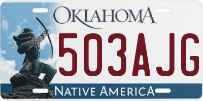 OK license plate 503AJG