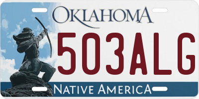 OK license plate 503ALG