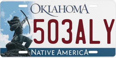 OK license plate 503ALY