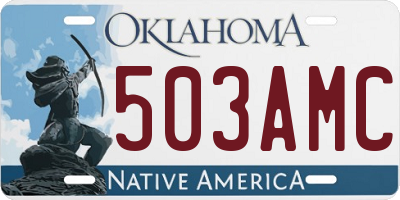 OK license plate 503AMC