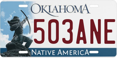 OK license plate 503ANE