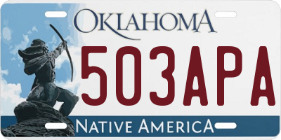OK license plate 503APA