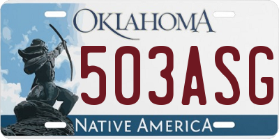 OK license plate 503ASG